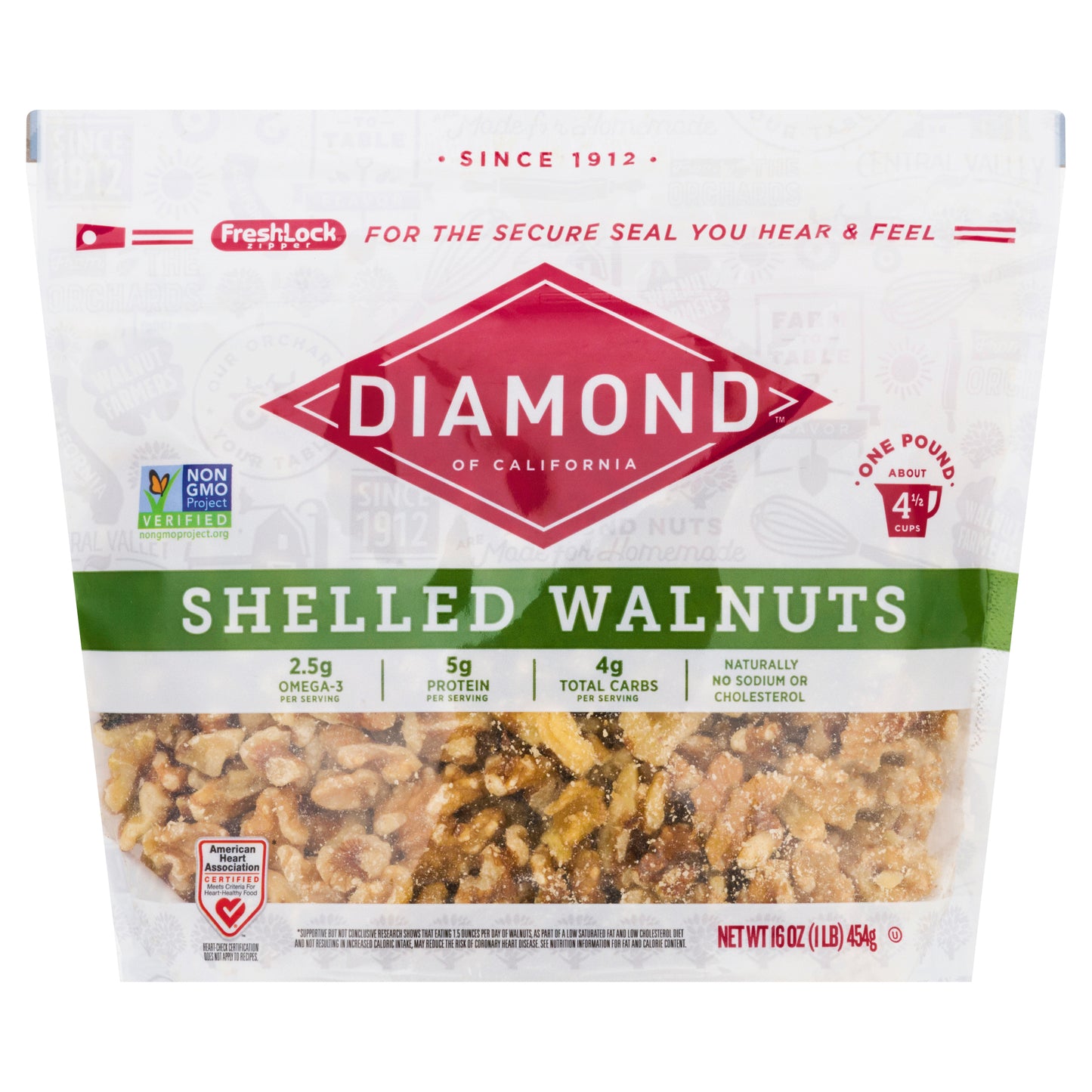 Diamond Shelled Walnuts 16 oz