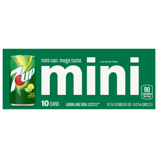 7-Up Mini Lemon Lime Soda 10-7.5 fl oz Can