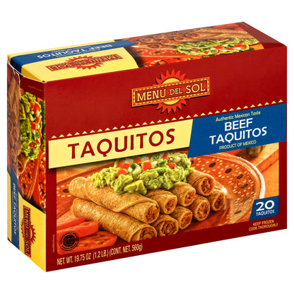 Menu Del Sol Taquitos 20 ea