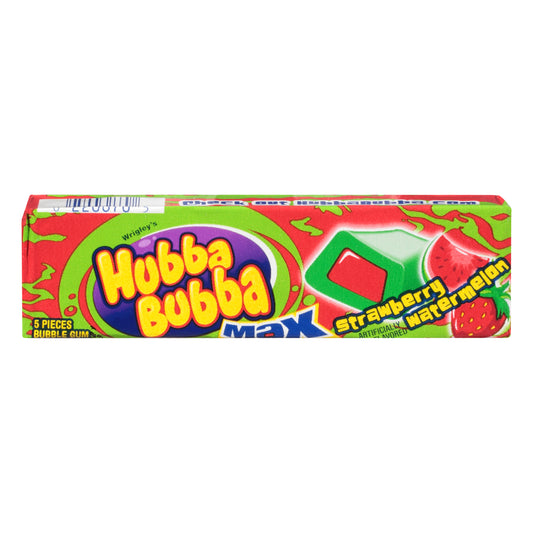 Hubba Bubba Max Strawberry Watermelon Bubble Gum 5 ea