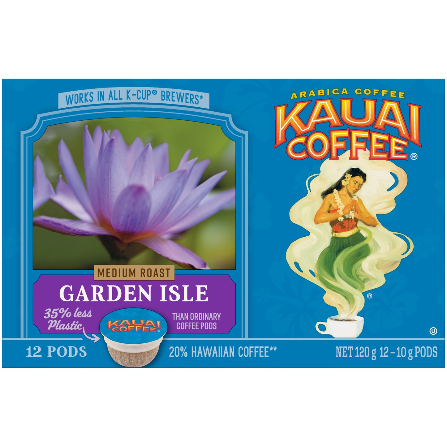 Kauai Coffee® Garden Isle Medium Roast Arabica Coffee 12 ct K-Cup Pods 120g Box