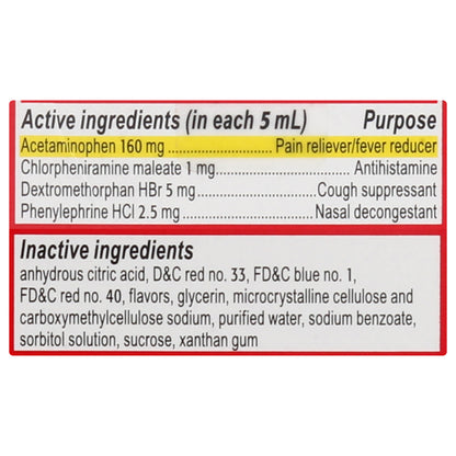 Children's Tylenol Grape Flavor Cold + Flu 4 fl oz