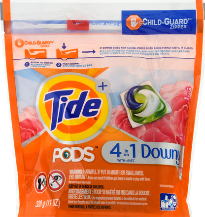 Tide Pacs 4 in 1 with Downy April Fresh Detergent 12 ea
