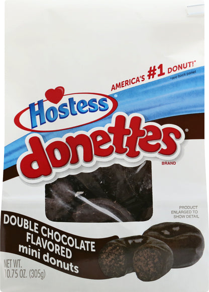 Hostess Donettes Double Chocolate Flavored Mini Donuts 10.75 oz