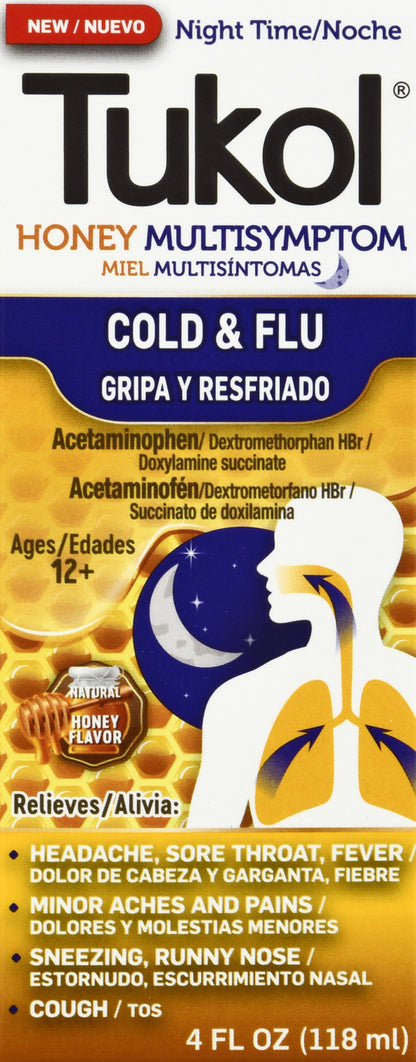 Tukol Night Time Multi Symptom Honey Flavored Cold & Flu 4 oz