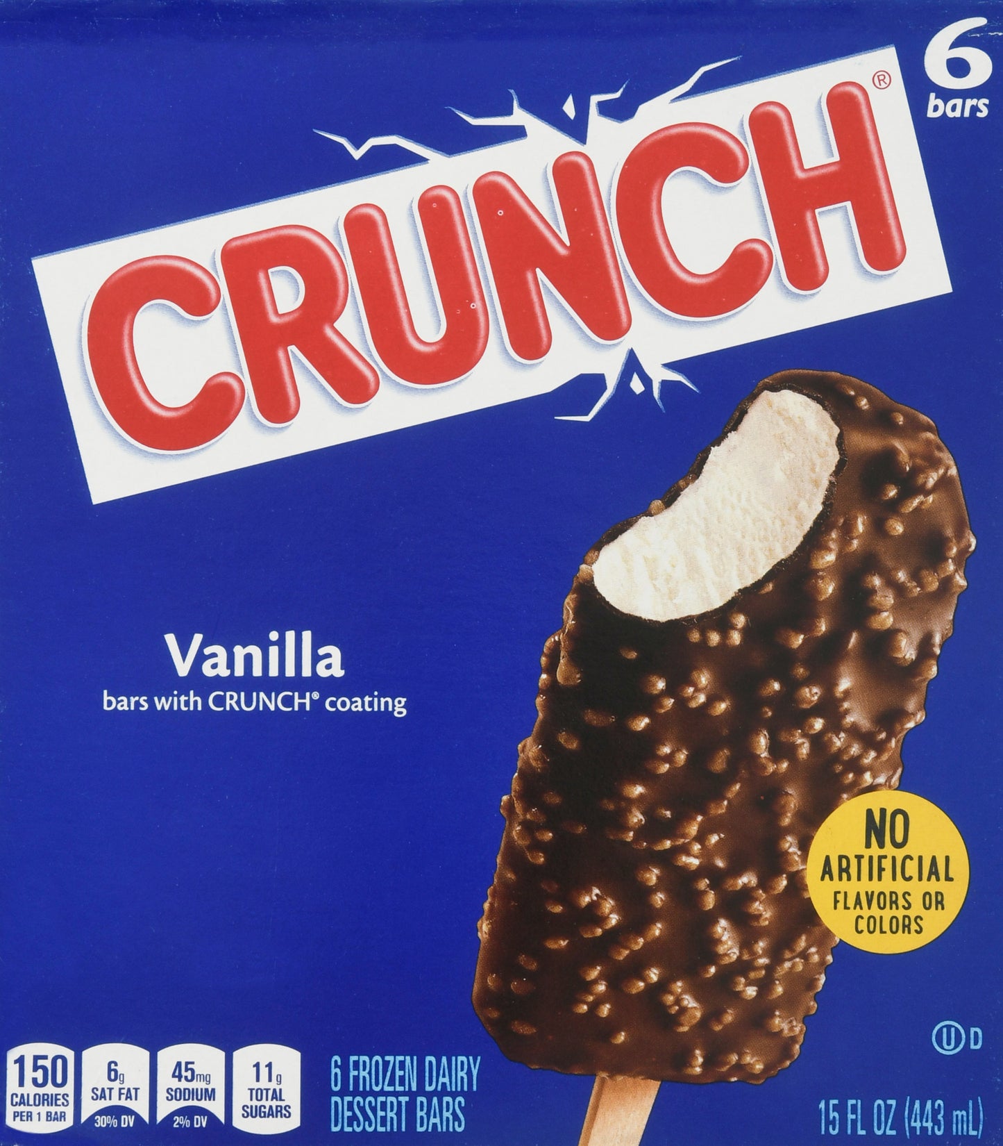 Crunch Vanilla Frozen Dairy Dessert Bars 6 ea