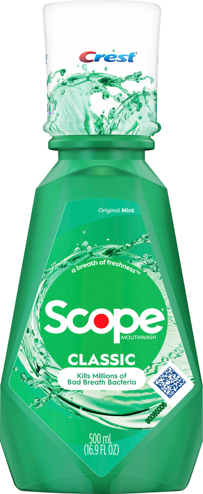 Crest Scope Classic Mouthwash, Original Mint, 500mL