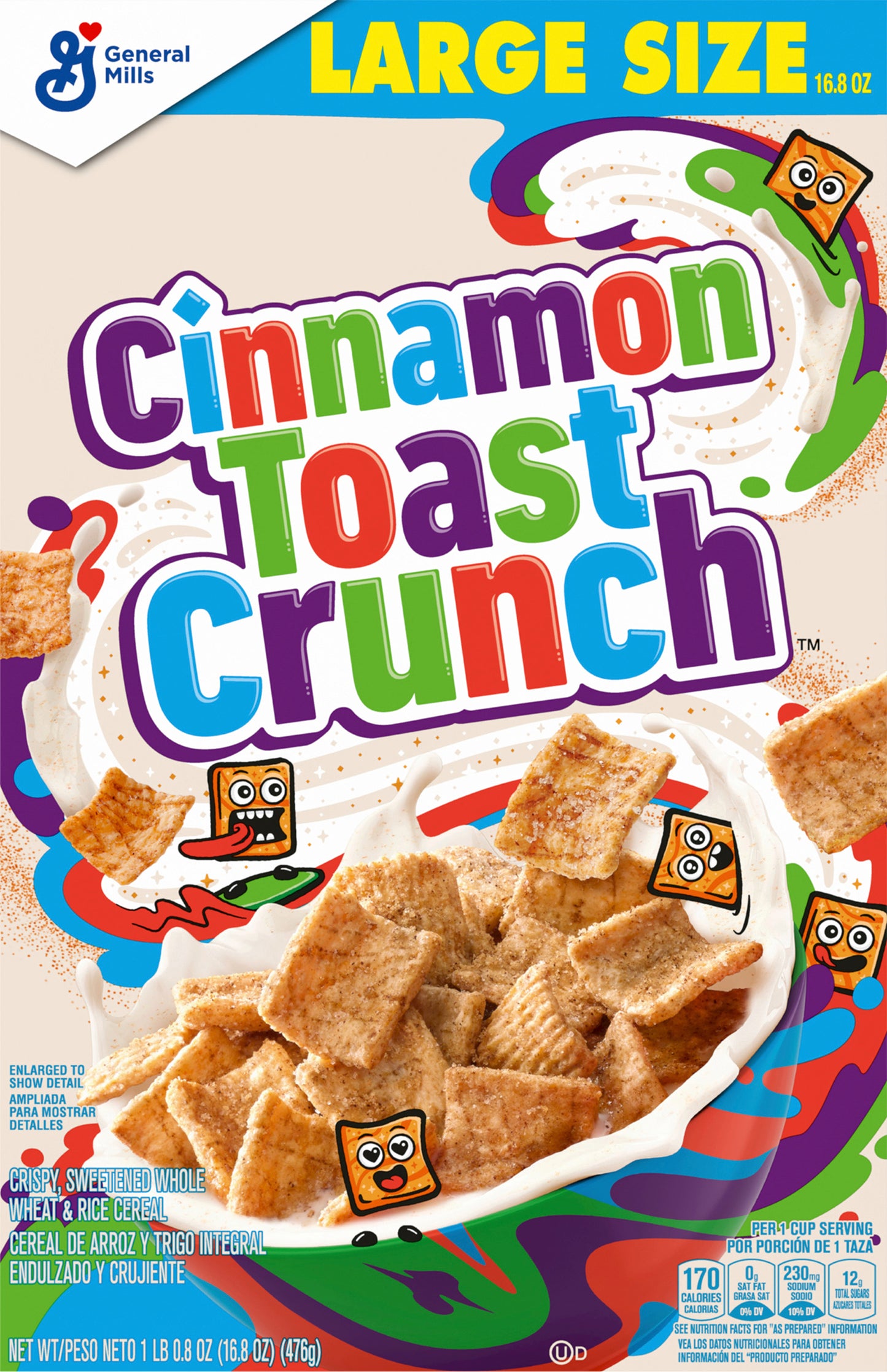 Cinnamon Toast Crunch, Breakfast Cereal with Whole Grain, 16.8 oz