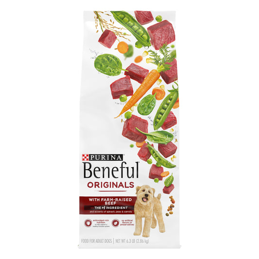 Purina Beneful Originals With Farm-Raised Beef, Real Meat Dog Food - 6.3 lb. Bag