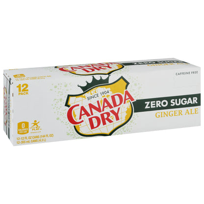 Canada Dry Zero Sugar 12 Pack Ginger Ale 12 ea
