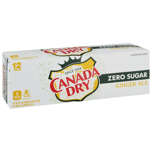 Canada Dry Zero Sugar 12 Pack Ginger Ale 12 ea