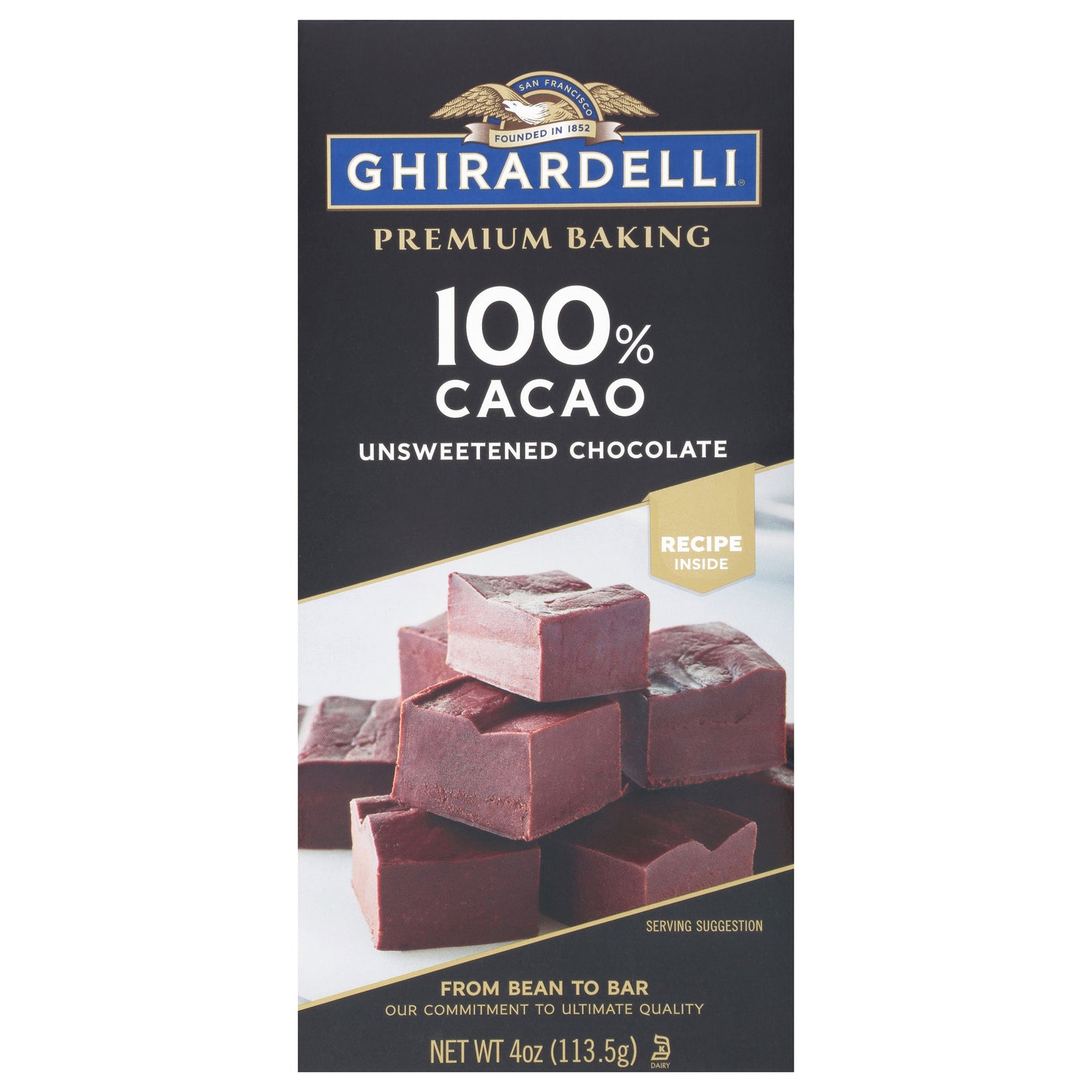 Ghirardelli 100% Cacao Unsweetened Chocolate Baking Bar 4 oz