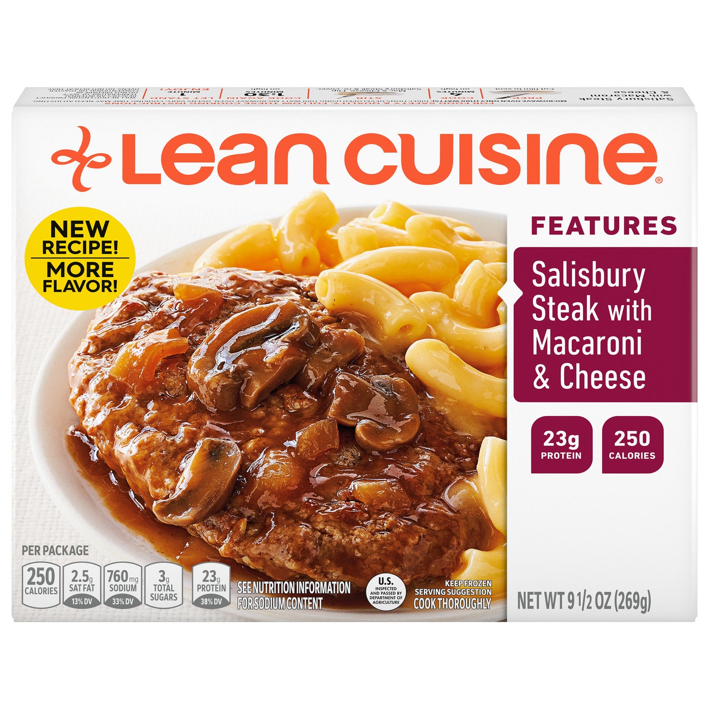 Lean Cuisine Features Salisbury Steak with Macaroni & Cheese 9.5 oz