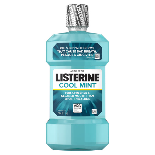 Listerine Cool Mint Antiseptic Mouthwash, Mint, 250 mL/ 8.5 Fl. Oz