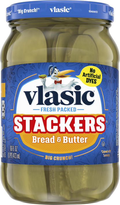 Vlasic Bread and Butter Stackers Pickles 16 fl oz