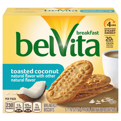 belVita Toasted Coconut Breakfast Biscuits 5-1.76 oz. Packs