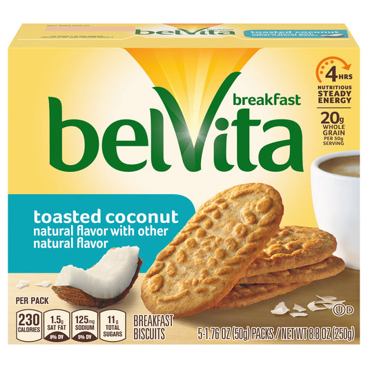 belVita Toasted Coconut Breakfast Biscuits 5-1.76 oz. Packs