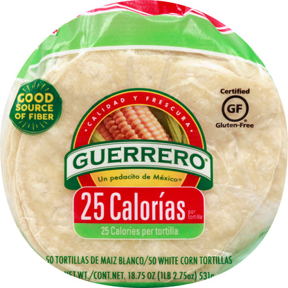 Guerrero 25 Calories White Corn Tortillas 50 ea