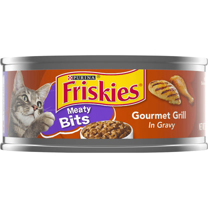 Purina Friskies Gravy Wet Cat Food, Meaty Bits Gourmet Grill - 5.5 oz. Can