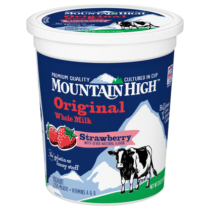 Mountain High Original Whole Milk Strawberry Yoghurt 32 oz