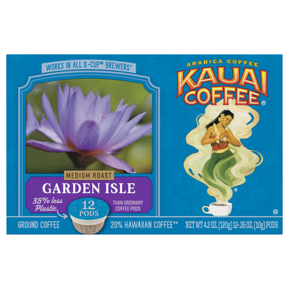 Kauai Coffee® Garden Isle Medium Roast Arabica Coffee 12 ct K-Cup Pods 120g Box