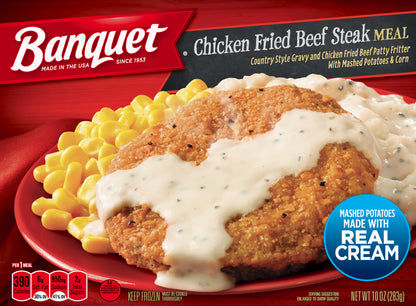 Banquet Chicken Fried Beef Steak Meal 10 oz