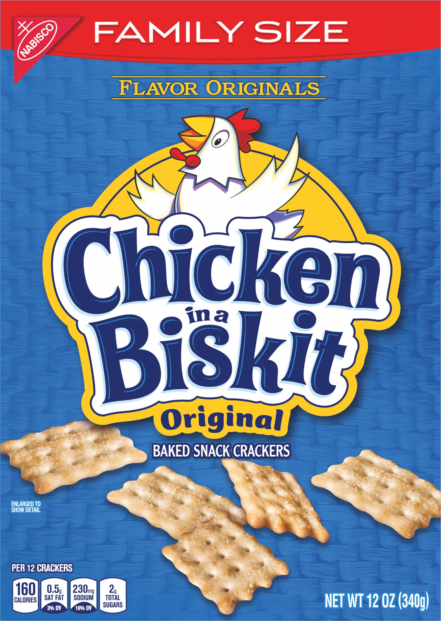 Nabisco Family Size Chicken in a Biskit Baked, Original Snack Crackers 12 oz