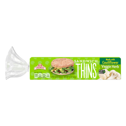 Oroweat Sandwich Thins Veggie Herb  Cauliflower 6 Ct 12 O