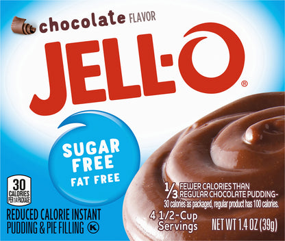 Jell-O Sugar Free Chocolate Instant Pudding Mix, 1.4 oz Box