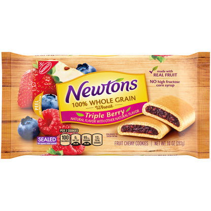 Nabisco Newtons 100% Whole Grain Wheat Triple Berry Fruit Chewy Cookies 10 oz. Pack