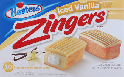 Hostess Zingers 10 Pack Iced Vanilla Cakes 10 ea