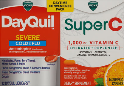 Vicks Daytime Convenience Pack Cold & Flu/Vitamin C 26 ea Box