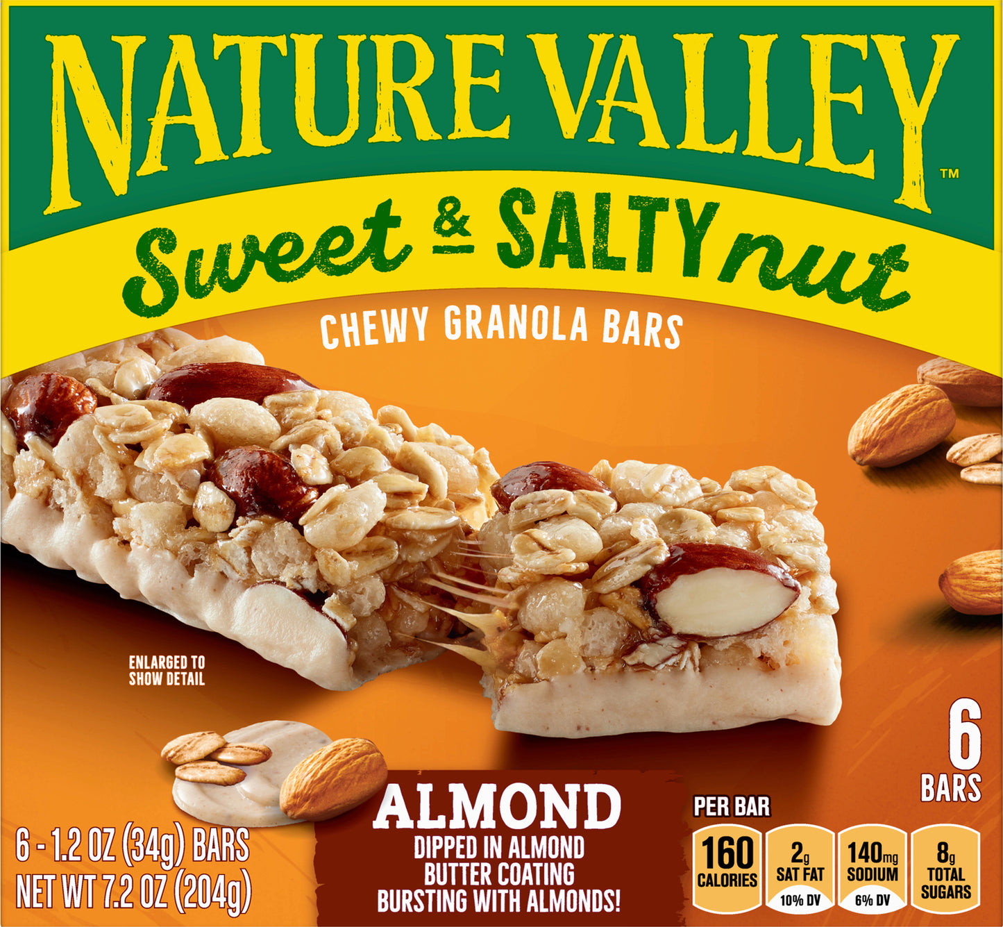 Nature Valley Granola Bars, Sweet and Salty Nut, Almond, 1.2 oz, 6 ct