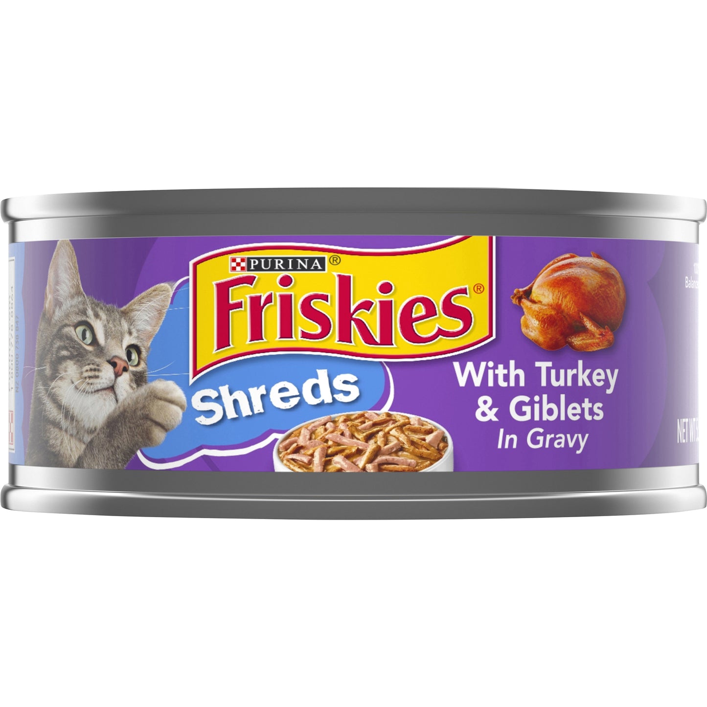 Purina Friskies Gravy Wet Cat Food, Shreds With Turkey & Giblets in Gravy - 5.5 oz. Can