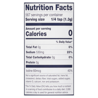 Morton Iodized Sea Salt 26 oz