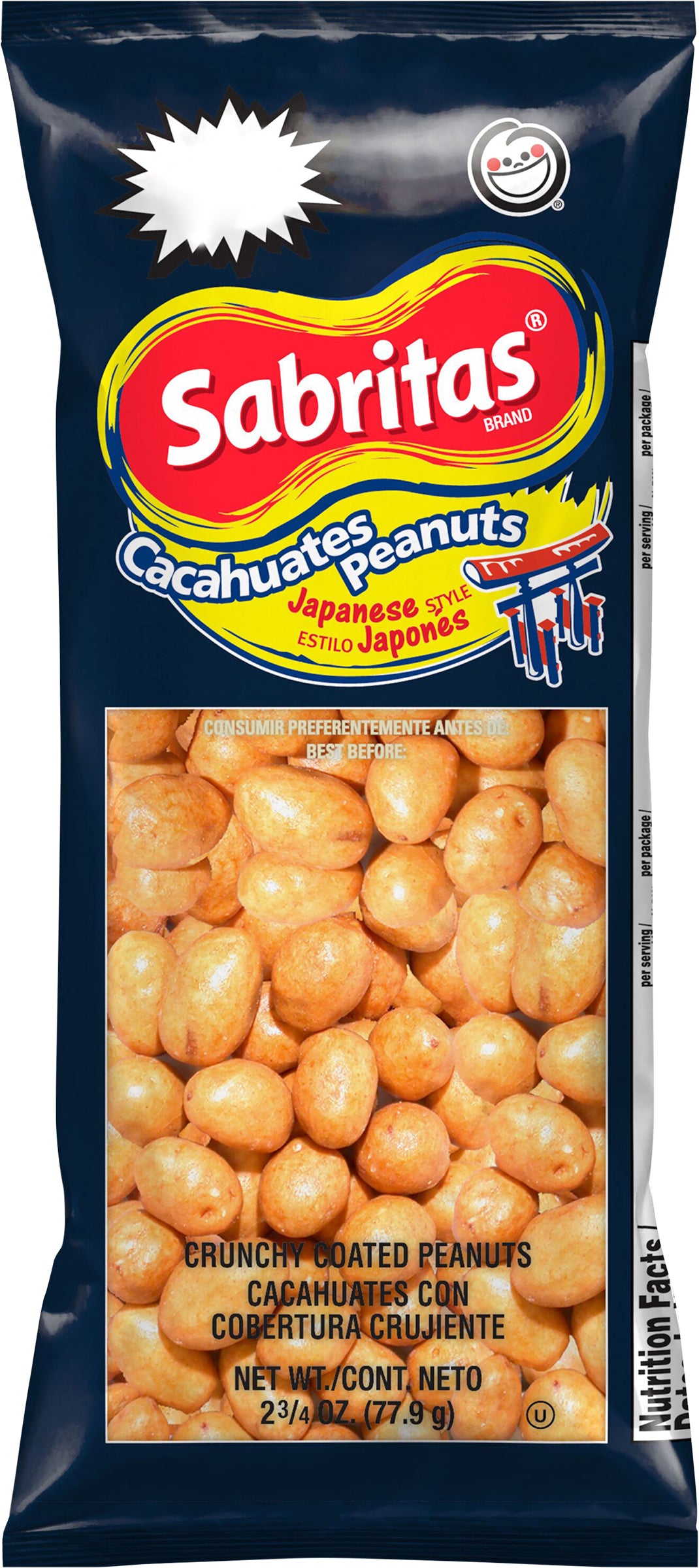 Sabritas Crunchy Coated Peanuts Japanese Style 2 3/4 Oz