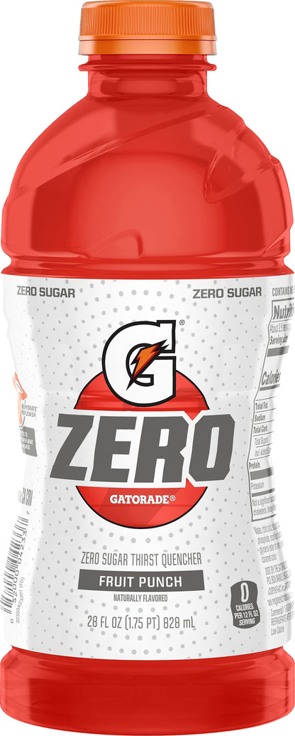 Gatorade Zero Zero Sugar Fruit Punch Thirst Quencher 28 oz