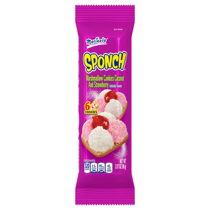 Marinela Sponch Marshmallow Cookies Coconut Strawberry SS 6 Ct 3.17 Oz
