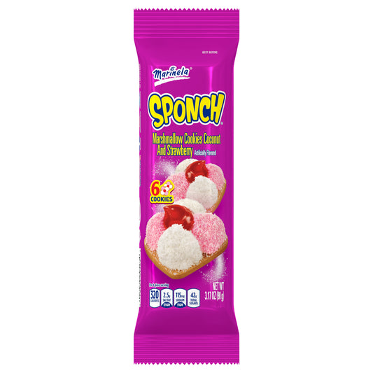 Marinela Sponch Marshmallow Cookies Coconut Strawberry SS 6 Ct 3.17 Oz