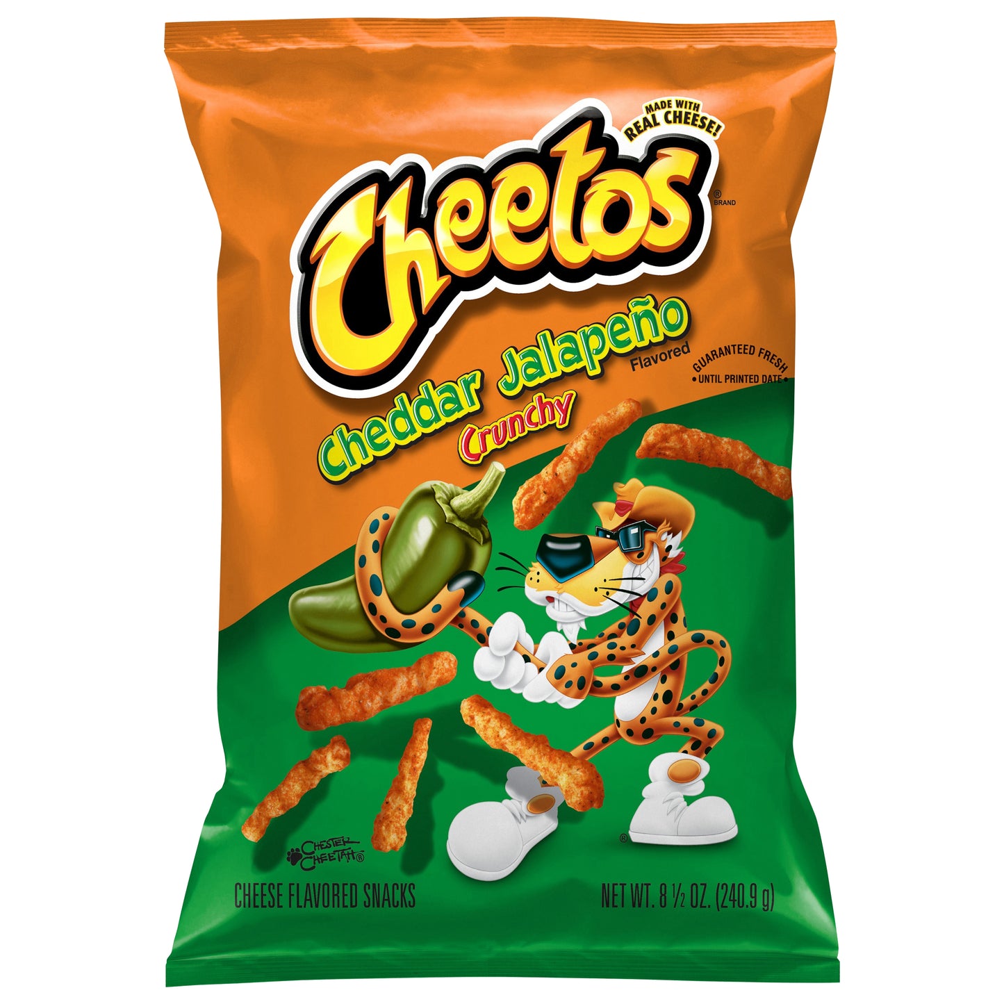 Cheetos Crunchy Cheddar Jalapeno Cheese Flavored Snacks 8.5 oz