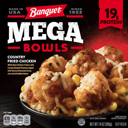 Banquet Mega Bowls Country Fried Chicken 14 oz