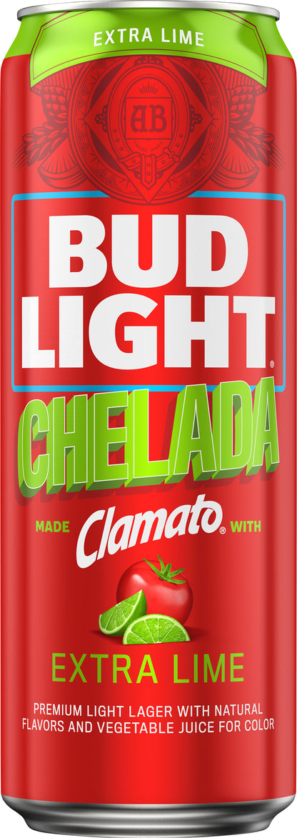 Bud Light Original Chelada Premium Light Lager Extra Lime Beer 25 oz
