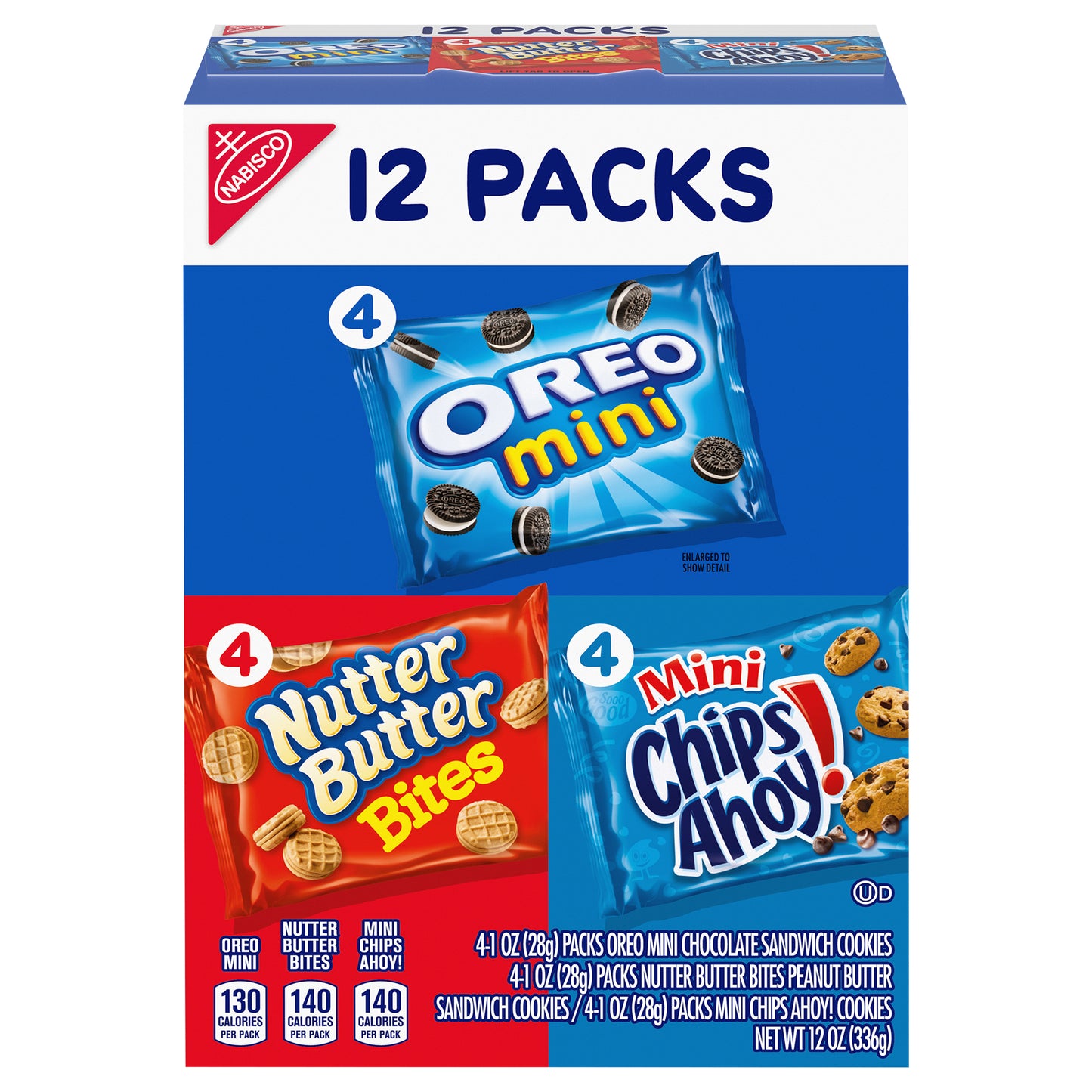 Nabisco Oreo Mini, Nutter Butter Bites & Mini Chips Ahoy! Cookies Variety Pack 12-1 oz. Packs