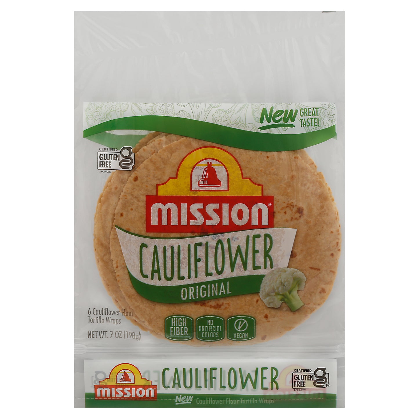 Mission Cauliflower Original Tortilla Wraps 6 ea Bag