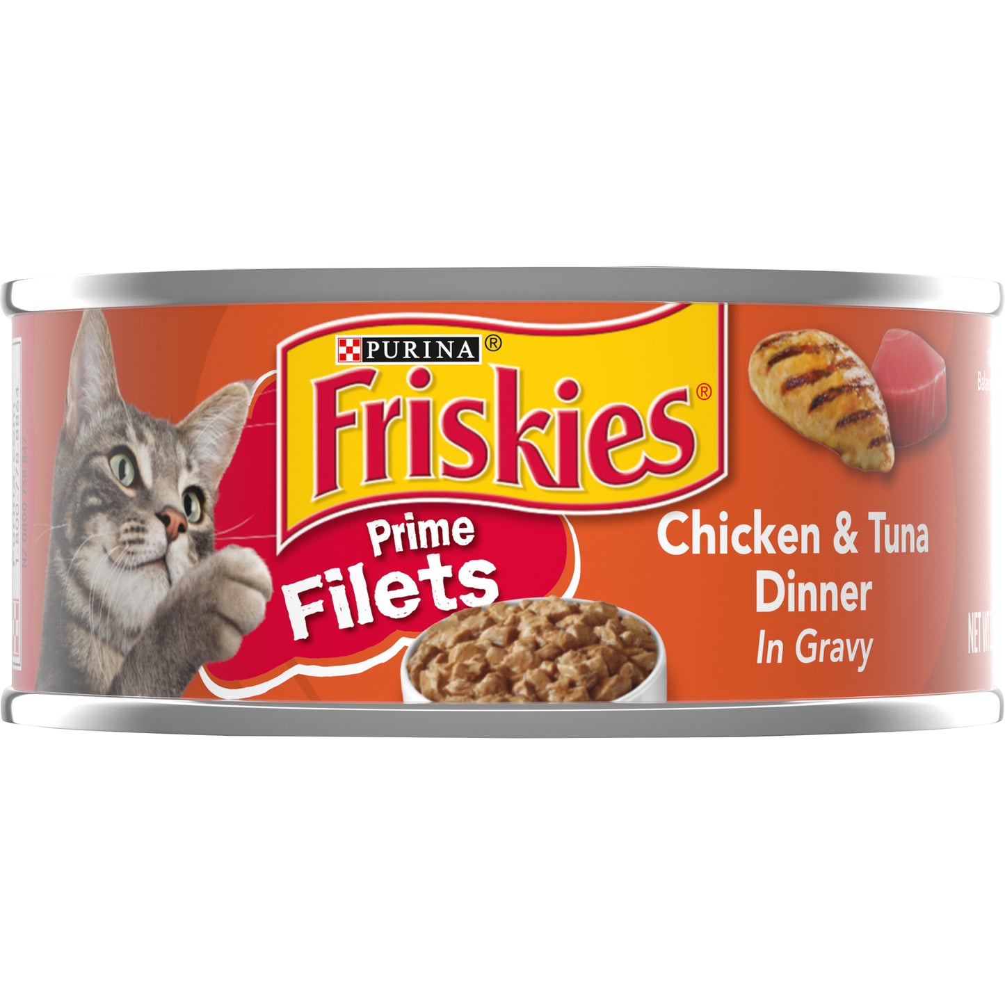 Purina Friskies Gravy Wet Cat Food, Prime Filets Chicken & Tuna Dinner in Gravy - 5.5 oz. Can