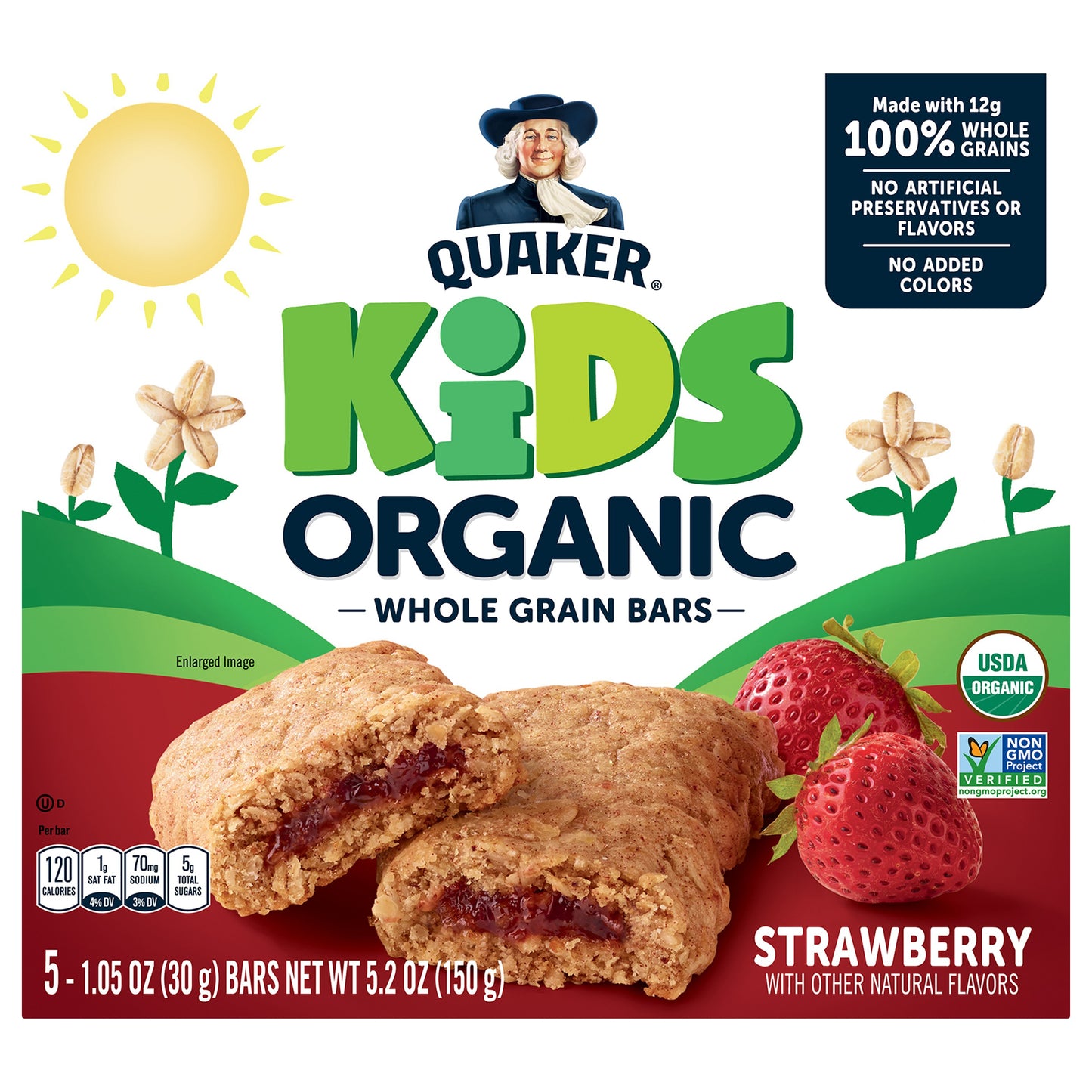Quaker Kids Organic Strawberry Whole Grain Bars 5 ea