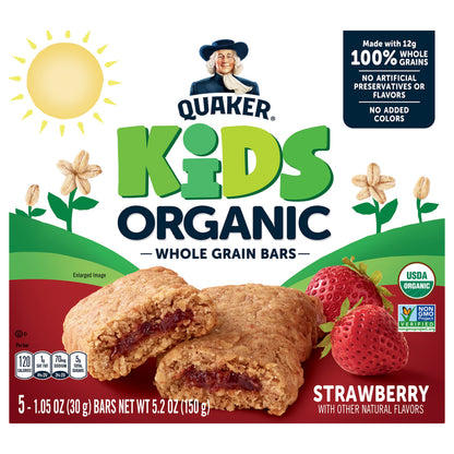 Quaker Kids Organic Strawberry Whole Grain Bars 5 ea