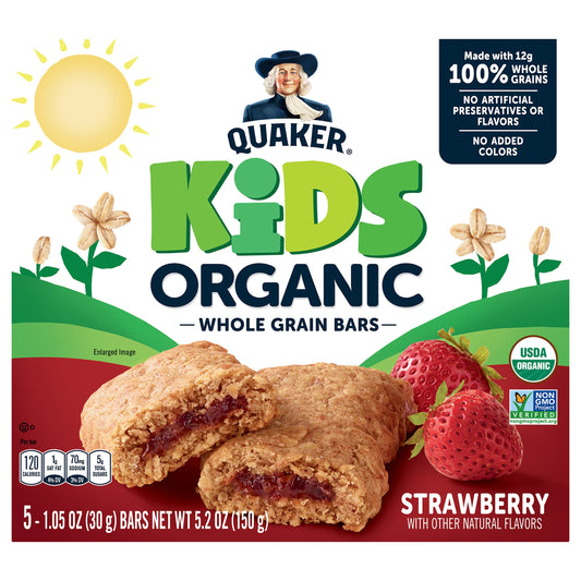 Quaker Kids Organic Strawberry Whole Grain Bars 5 ea