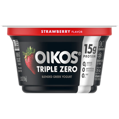 Oikos Triple Zero Strawberry Greek Yogurt, 5.3 Oz.