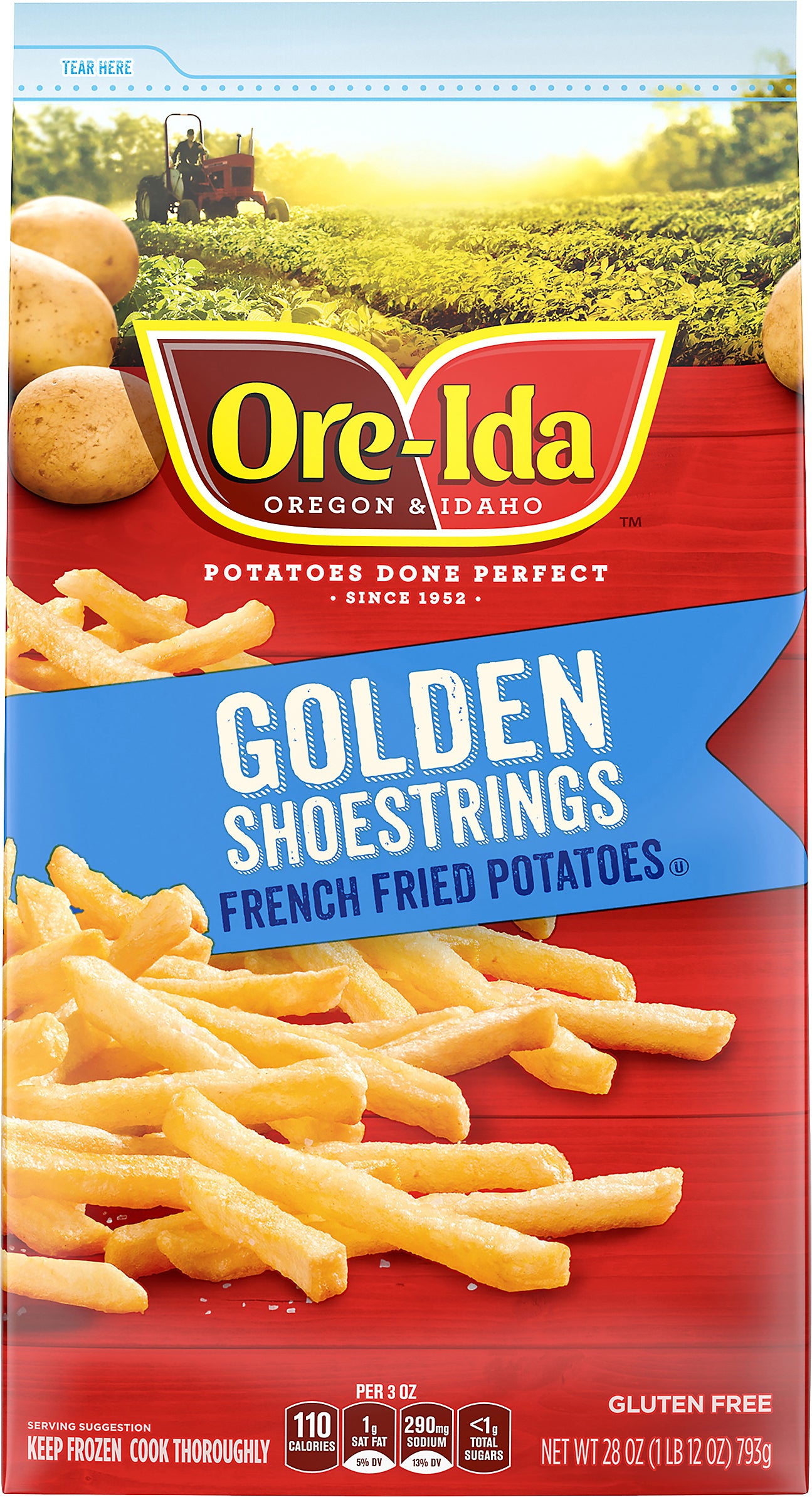 Ore-Ida Golden Shoestrings French Fries Fried Frozen Potatoes, 28 oz Bag